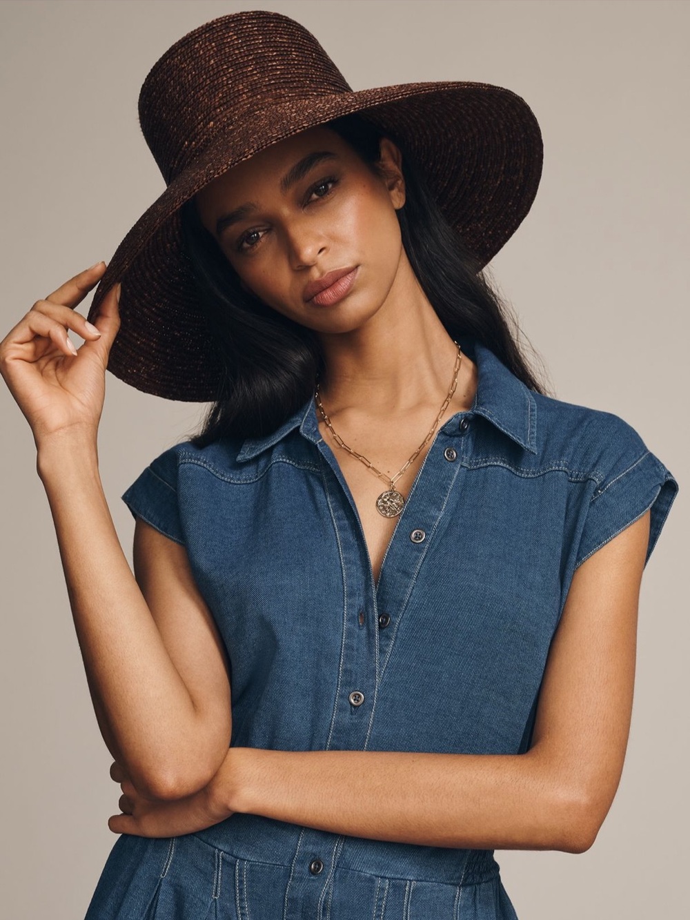 Anthropologie Wyeth Flower Pot Bucket Hat Straw Green Beach Vacation NEW NWT - Picture 3 of 14